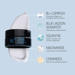  BL+ The Cream with visual callouts highlighting key ingredients and formula