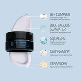 BL+ The Cream with visual callouts highlighting key ingredients and formula