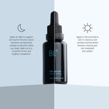 BL+ The Serum shown for both morning and evening skincare routine
